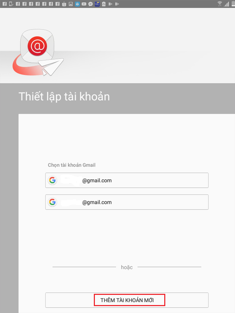 Cách thêm Email trên điện thoại Android OS (Samsung, Sony, LG,...)