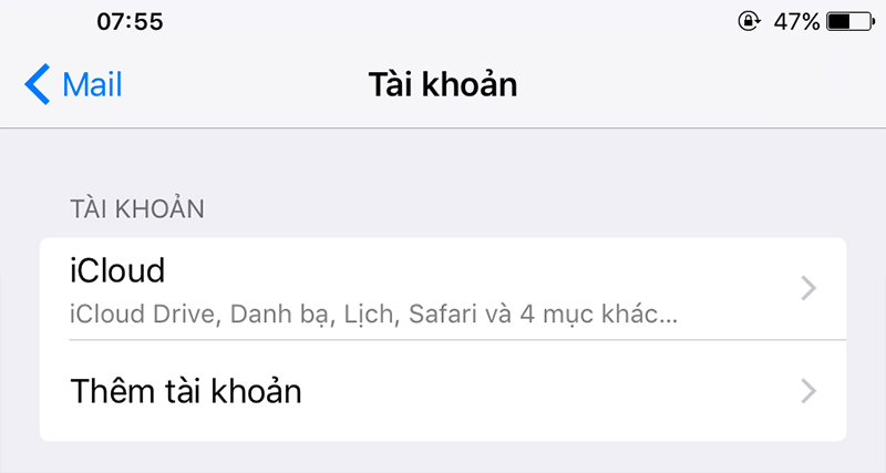 Cách thêm Email trên điện thoại cho hệ điều hành iOS (iPhone, iPad)