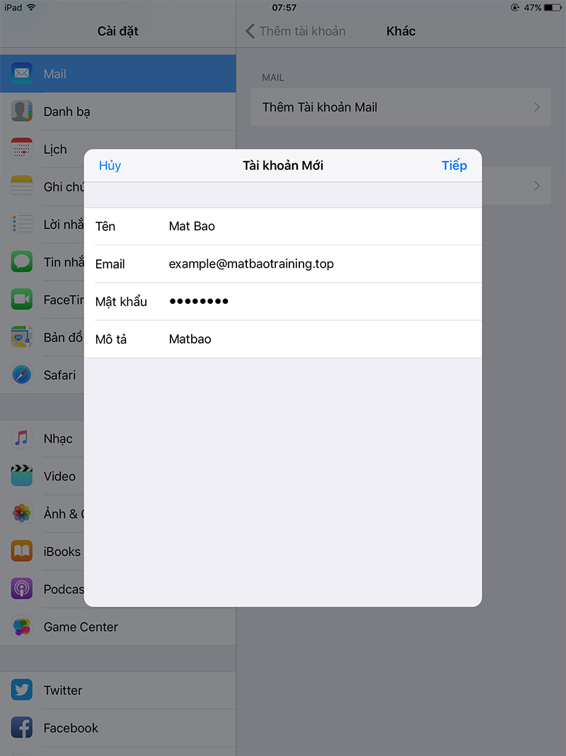 Cách thêm Email trên điện thoại cho hệ điều hành iOS (iPhone, iPad)