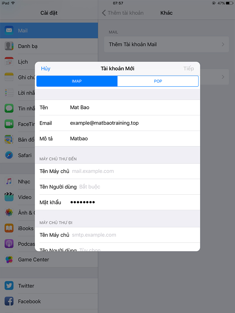 Cách thêm Email trên điện thoại cho hệ điều hành iOS (iPhone, iPad)