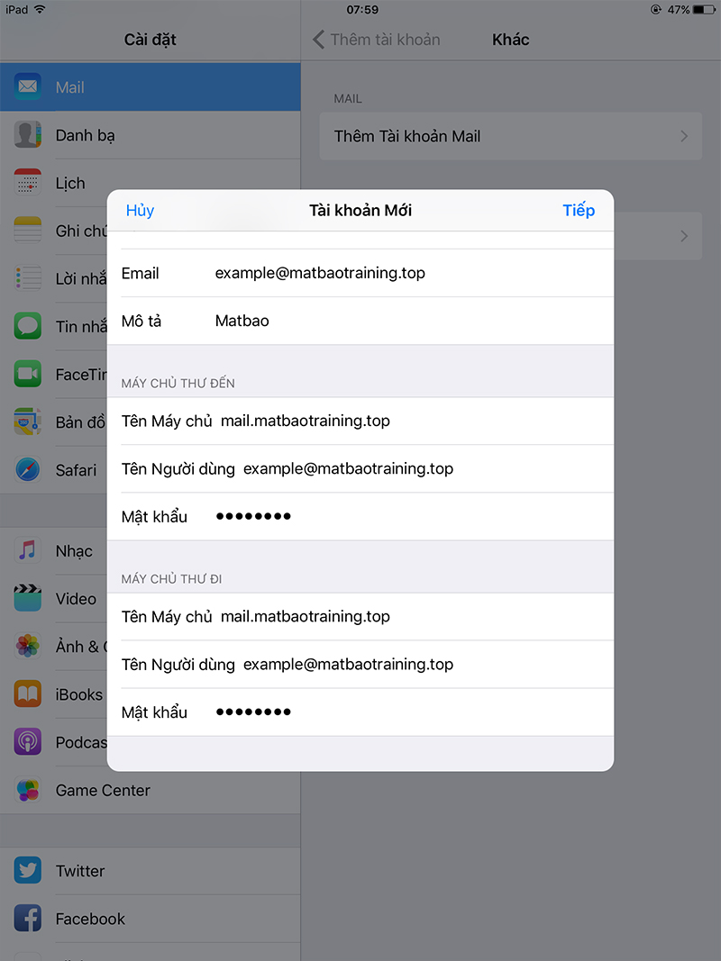 Cách thêm Email trên điện thoại cho hệ điều hành iOS (iPhone, iPad)