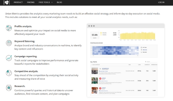 Union Metrics là một công cụ phân tích hoạt động trên Instagram tuyệt vời