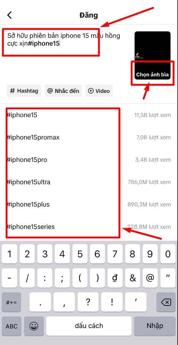 Chọn từ khóa tăng tìm kiếm khi reup video tiktok